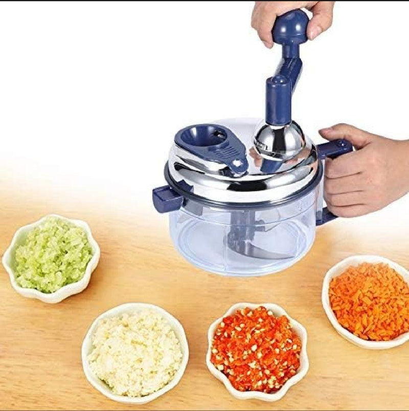 Multicolor Manual Food Chopper - 1 Pc Compact Kitchen Tool for Easy Food Preparation