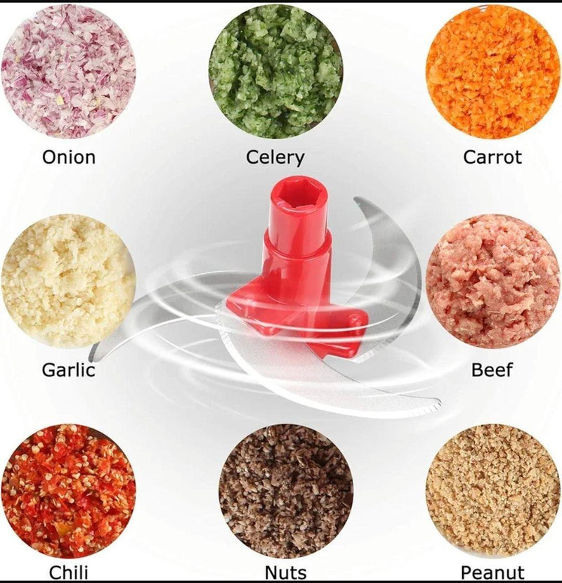 Multicolor Manual Food Chopper - 1 Pc Compact Kitchen Tool for Easy Food Preparation