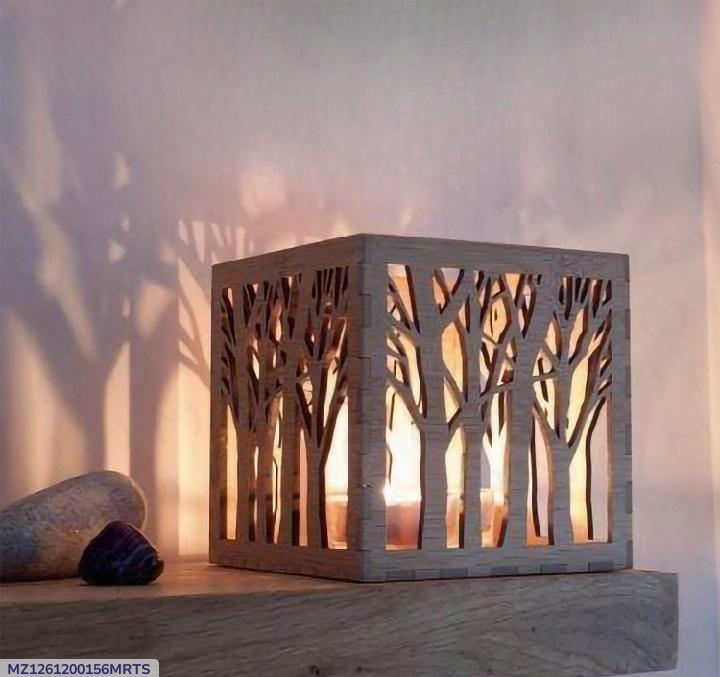 Tree Design Laser Cut Wooden Table Lamp