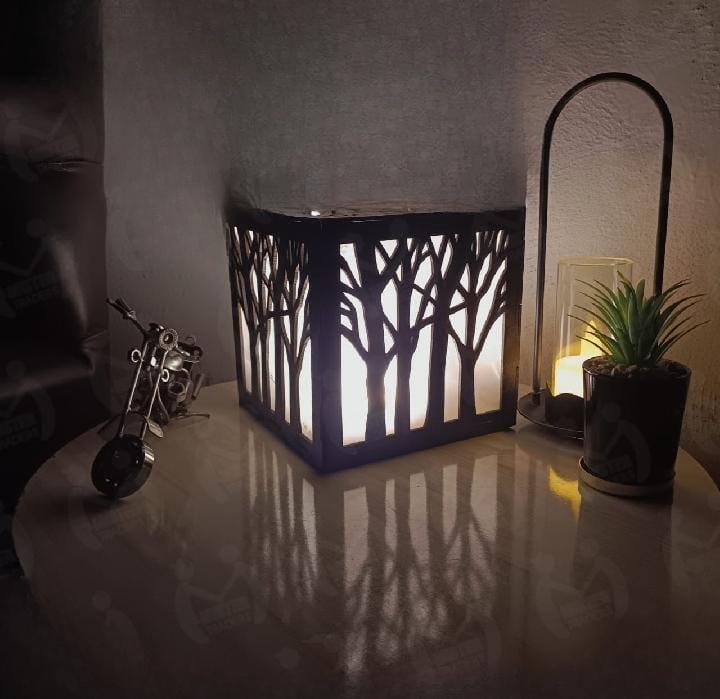 Tree Design Laser Cut Wooden Table Lamp