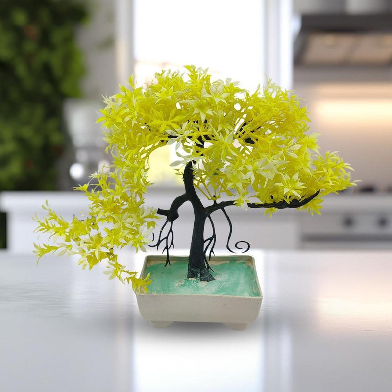 Artificial Yellow Bonsai Tree - 1 Pc
