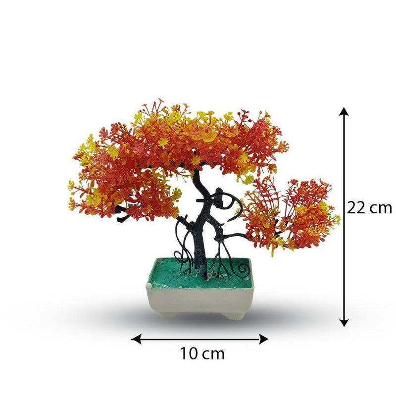Artificial Yellow Orange Bonsai Tree - 1 Pc