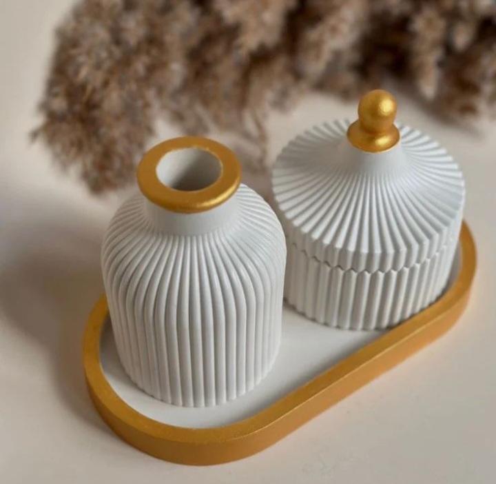 Mini Stone Vase Set - 3 Pcs for Compact Decor