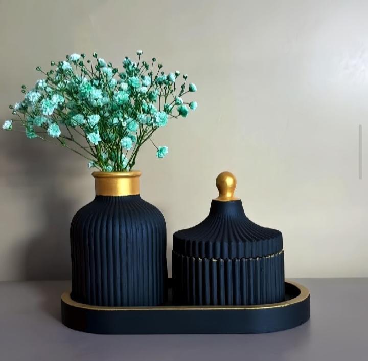 Mini Stone Vase Set - 3 Pcs for Compact Decor