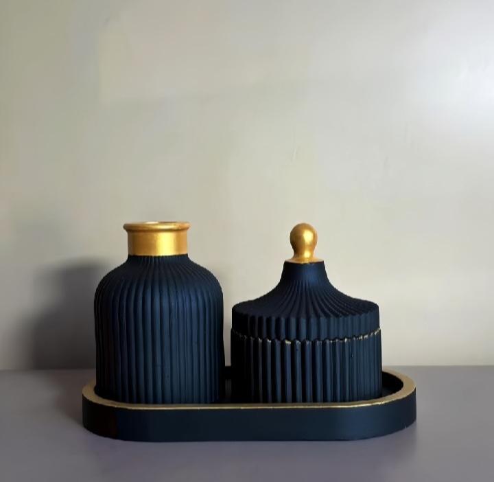 Mini Stone Vase Set - 3 Pcs for Compact Decor