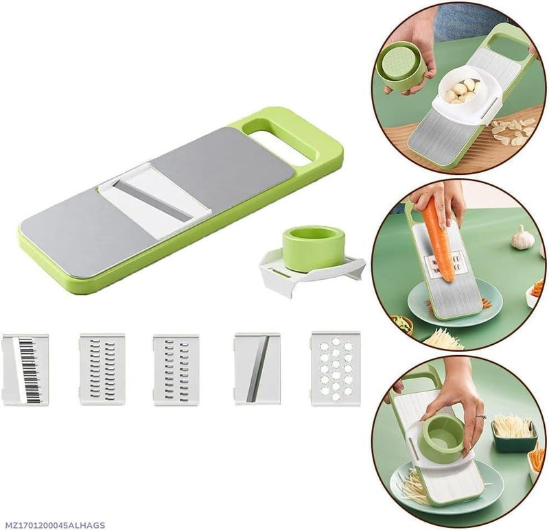 Compact Manual Food Chopper - 5 Pcs Kitchen Essential for Easy Meal Prep