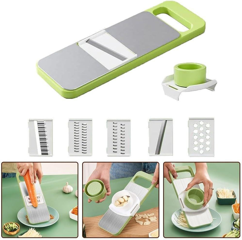 Compact Manual Food Chopper - 5 Pcs Kitchen Essential for Easy Meal Prep