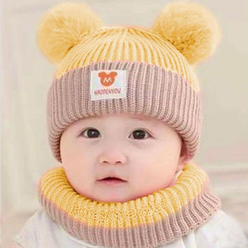 Beanie Wool Cap With Neck Warmer - 1 Pc